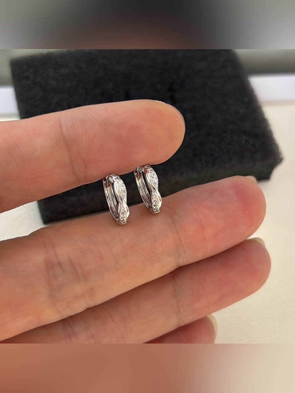 13mm CZ Small Hoop Earrings for Men Women Streetwear Punk Hip Hop Unisex Earring